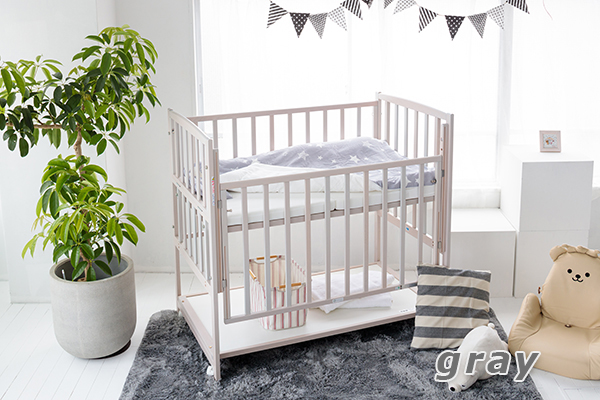 ベビーベッドのカラーバリエーショングレー