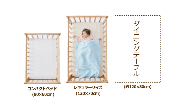 ベビーベッドサイズ比較