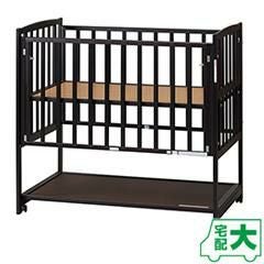 ハイタイプベッド ツーオープン【ダークブラウン】収納棚付 | ベビー