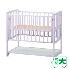 ハイタイプベッド ツーオープン【ラベンダー】収納棚付 | ベビーベッド