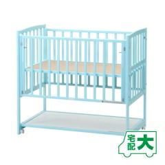 ハイタイプベッド ツーオープン【ブルー】収納棚付 | ベビーベッド